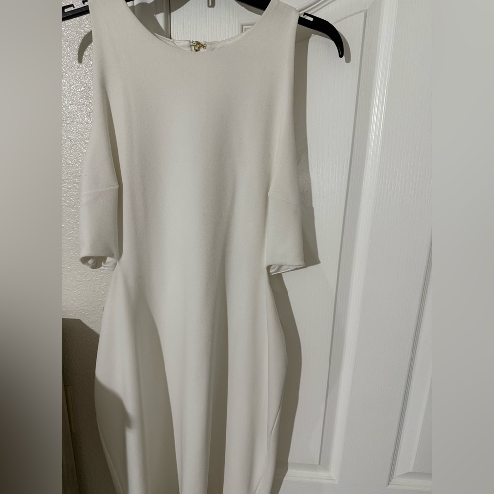 Express Elegant Cream Midi Dress